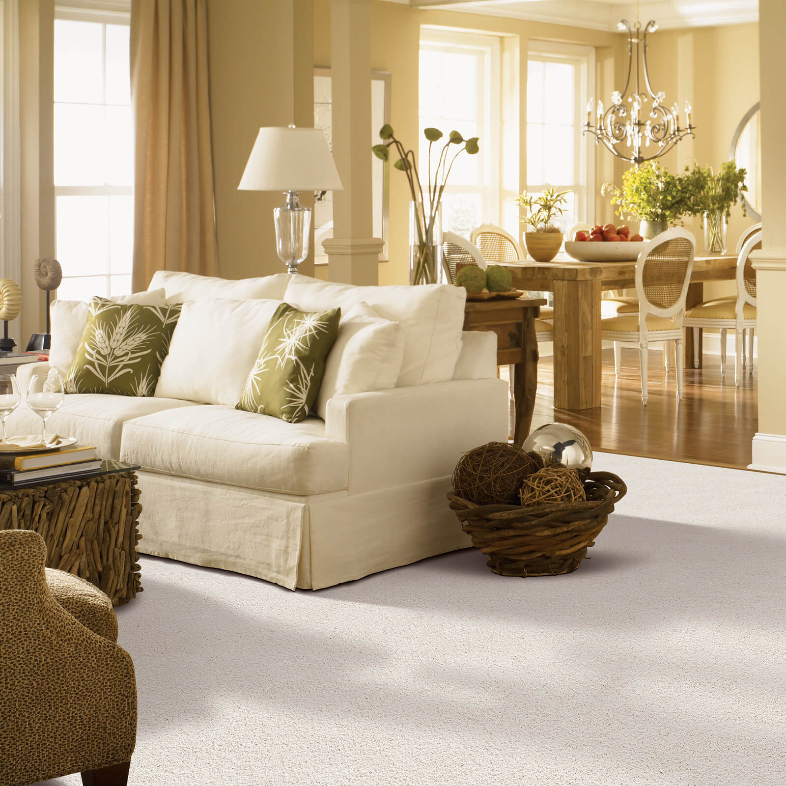 Living room white carpet | Joseph's Flooring